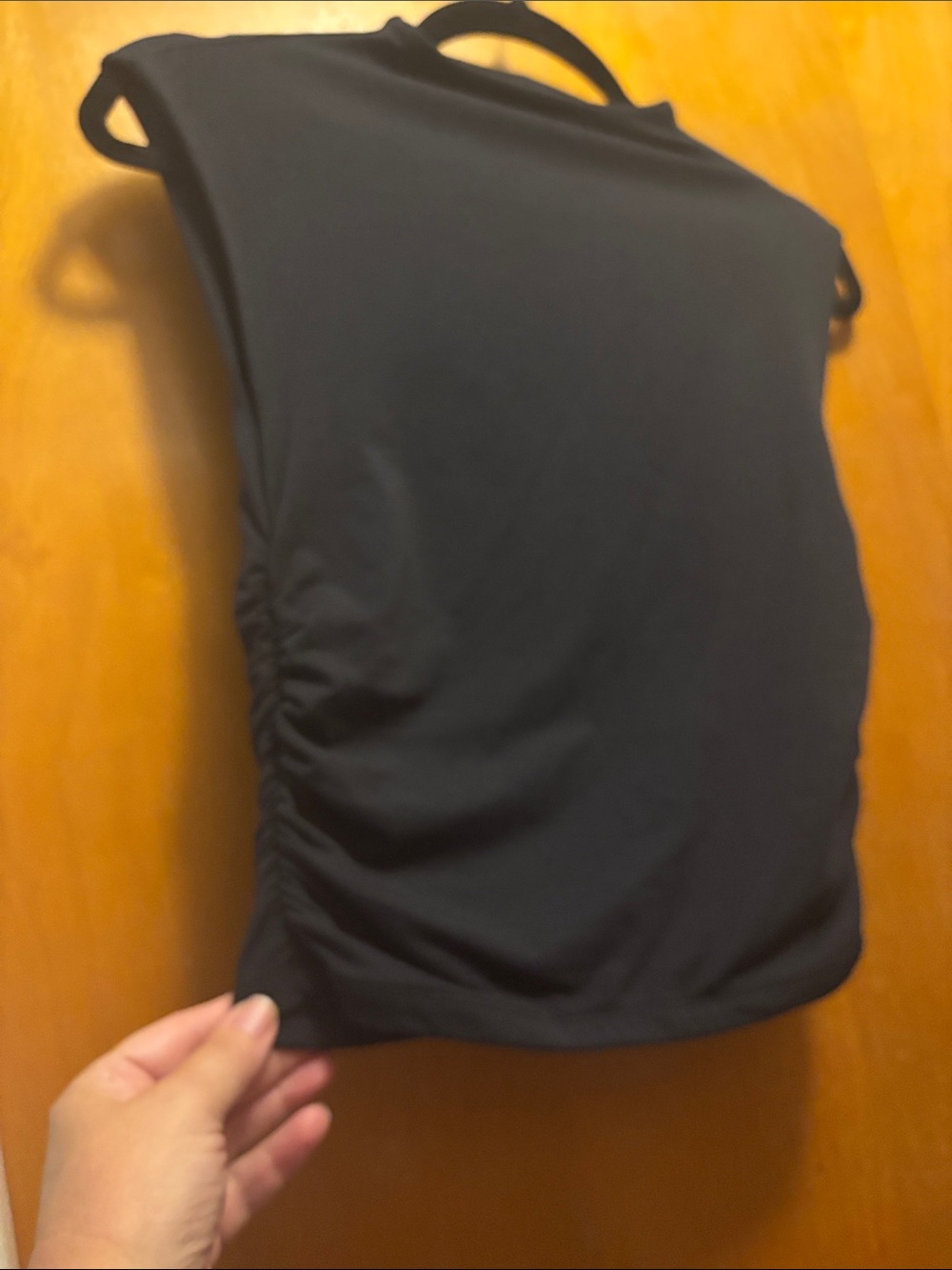 Abercrombie & Fitch Black Side-Ruched Tank Top